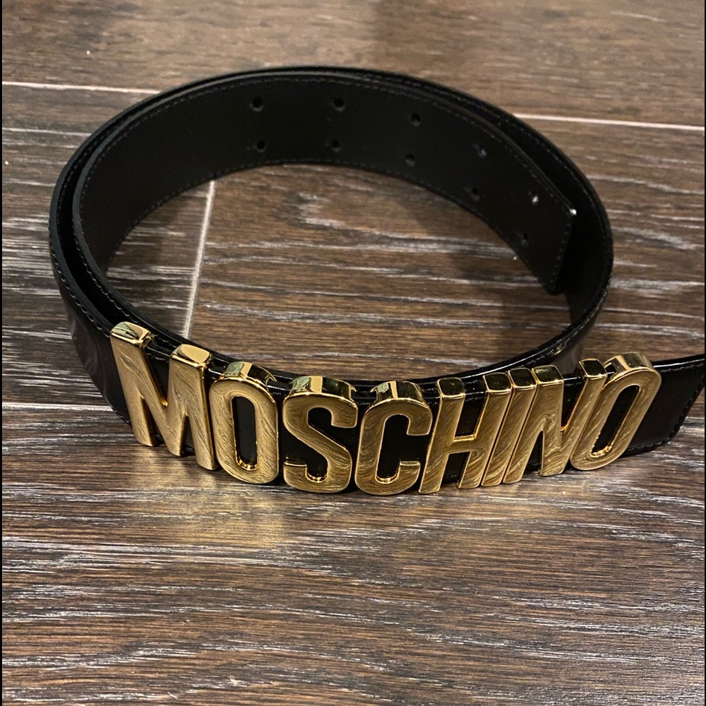 Moschino Leather Logo Belt